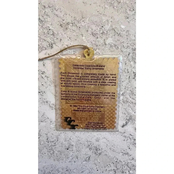 Vintage 1994 Coca-Cola‎ Postage Stamp Santa Christmas Ornaments Limited Edition - Picture 5 of 8